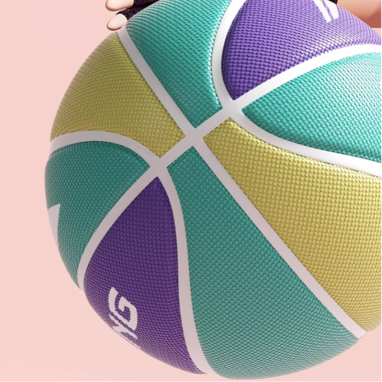 Li Ning Rubber Basketball Purple Green 5/Size 7 Ball Training Kids’