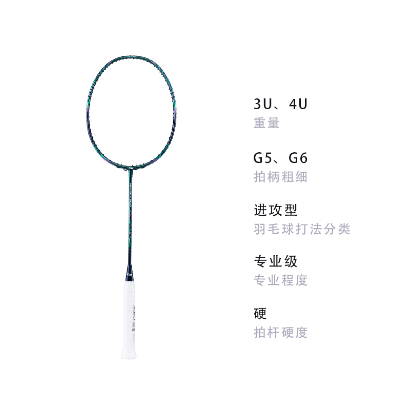 Li Ning Sharp Shadow 800 NEW 800NEW Full Carbon Badminton Rackets Offensive Type Heavy Head, Stiff Shaft Professional
