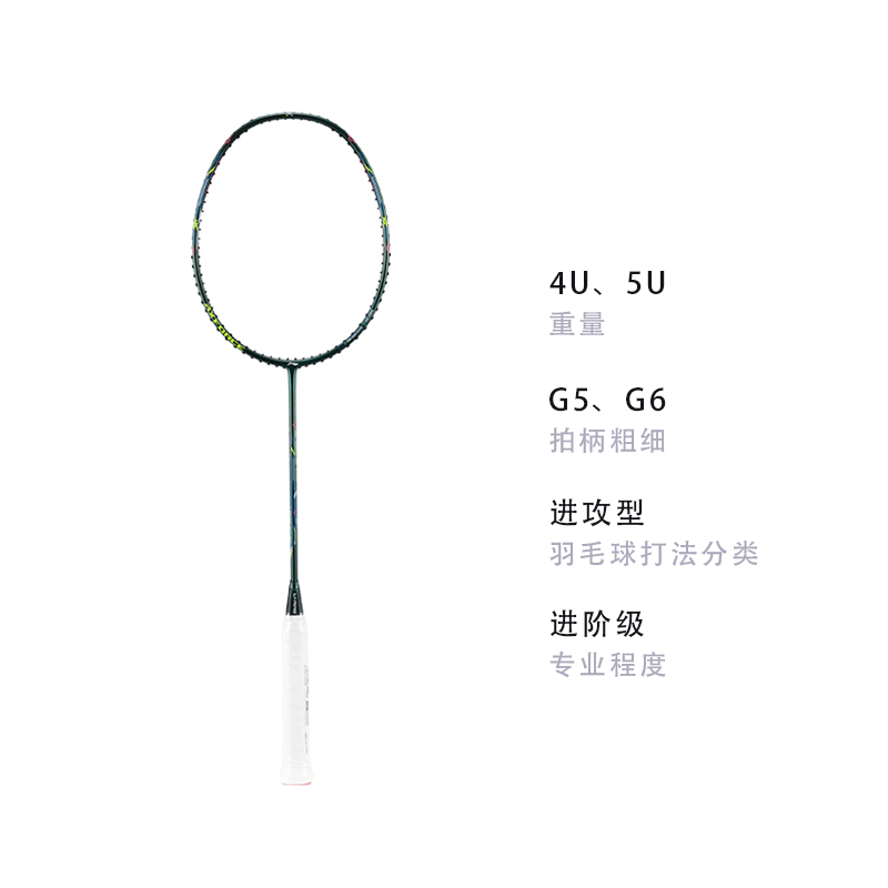 LiNing Thunder Mini Cannon 80 Full Carbon Badminton Rackets Offensive Type Heavy Head, Stiff Shaft Advanced Level 675mm