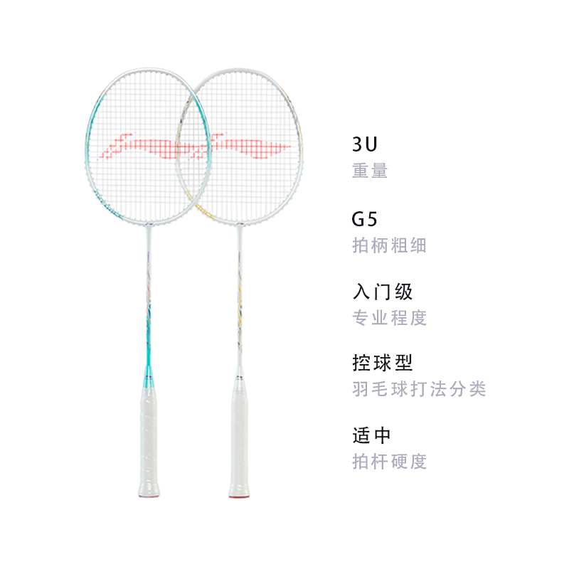 Li Ning Thunder 9 Carbon Aluminum Badminton Rackets Control Type All around Defense Entry level 665mm Double Rackets