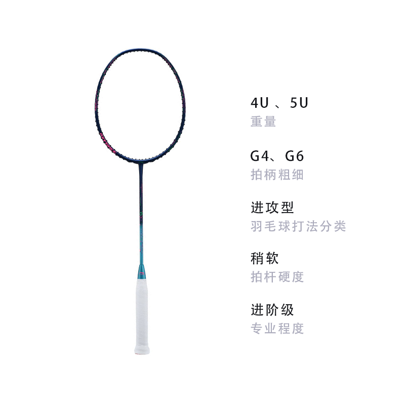 Li Ning Thunder 50 Full Carbon Badminton Rackets Offensive Type Heavy Head, Stiff Shaft Advanced Level 675mm
