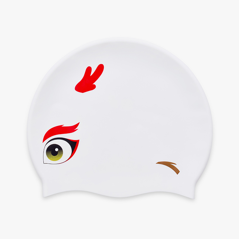 Anta Swimming Caps Silicone Unisex One Size Dragon White