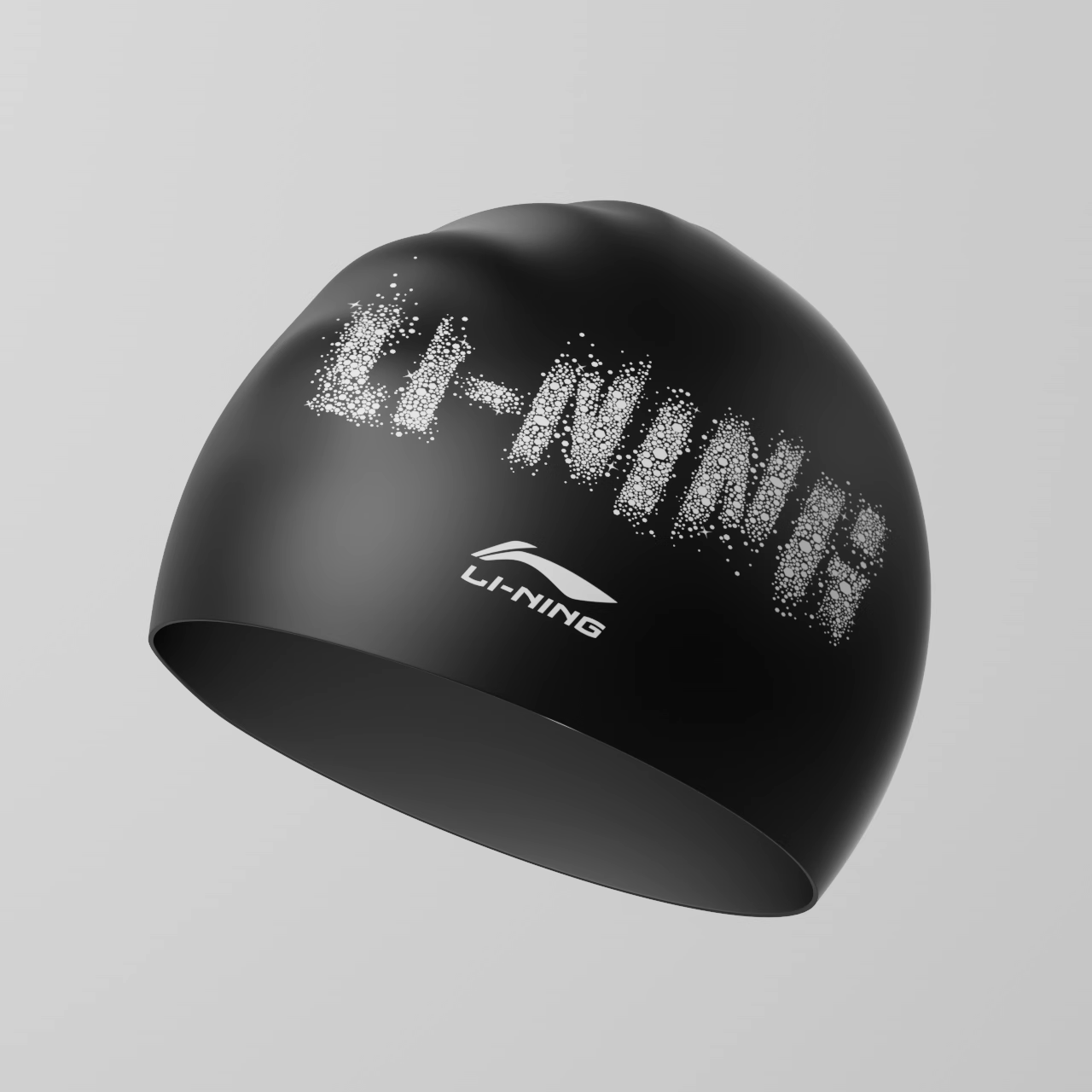 Li Ning Swimming Caps Silicone Swim Unisex One Size Black