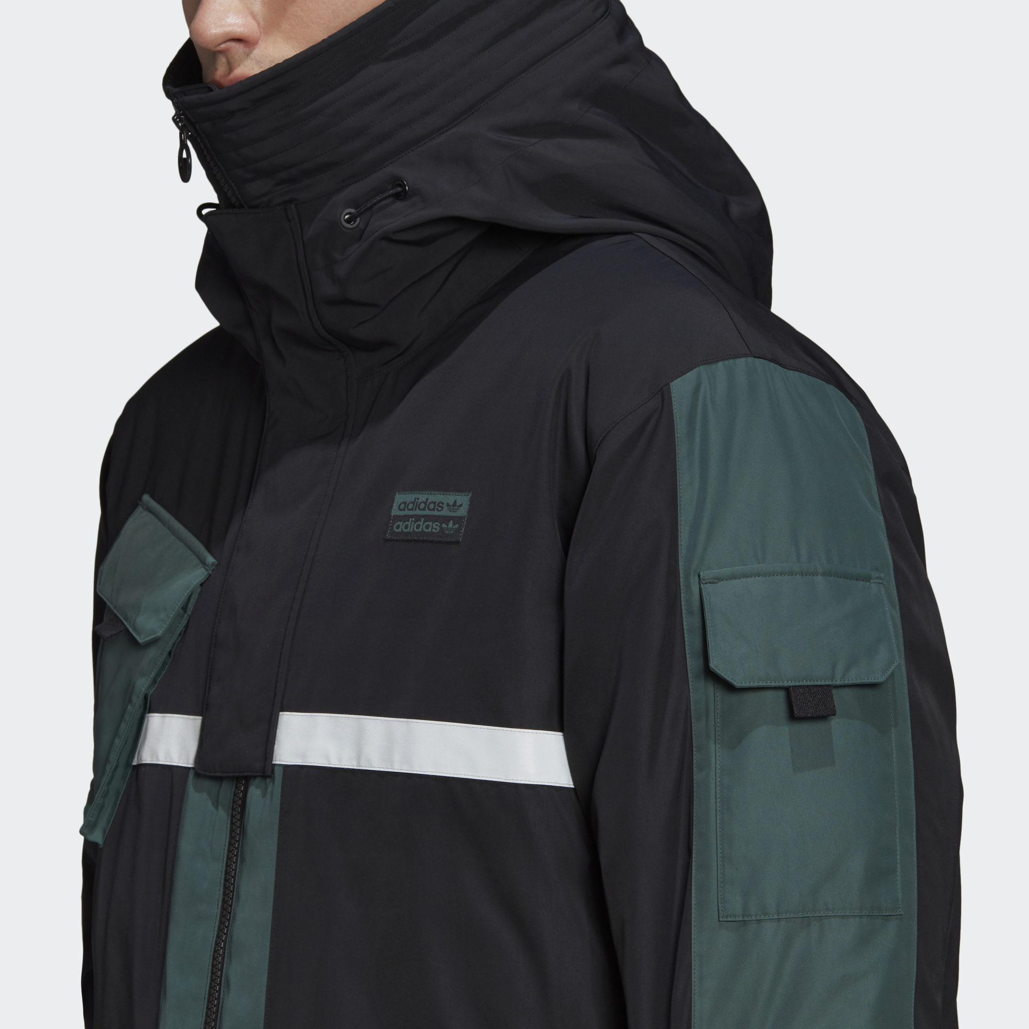 Мужские куртка adidas originals official authentic clover Long Dwn Jkt (зеленый) — фото 3