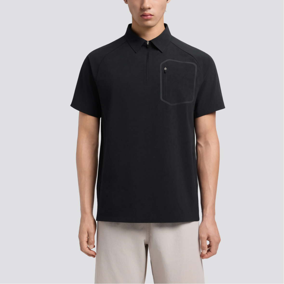 Мужская футболка Salomon SS26 PL WOVEN Polo (зеленый) — фото 3