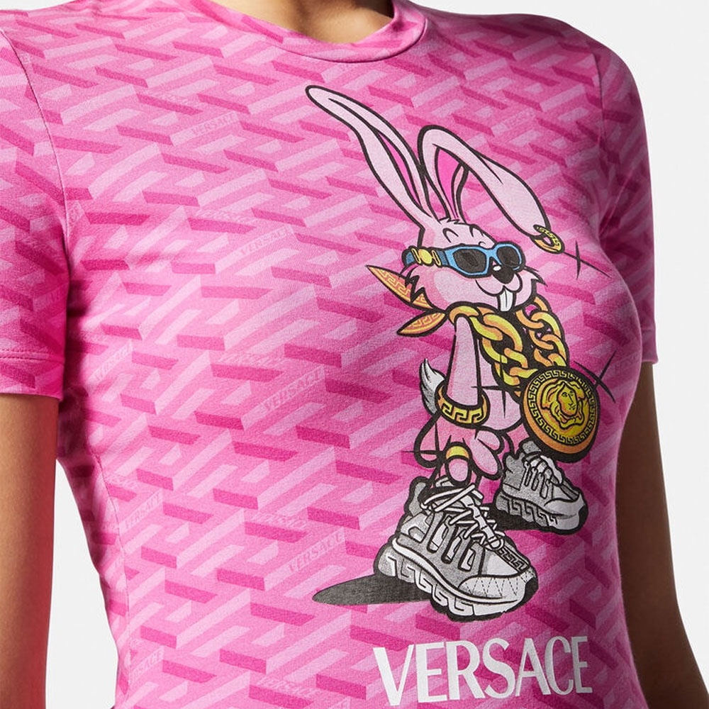 Футболка Versace SS23 Logo T (розовый) — фото 7