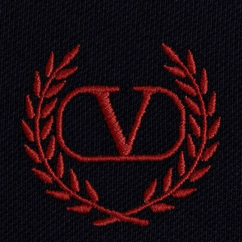Мужская футболка поло Valentino SS23 LogoPolo (темно-синяя) — фото 7