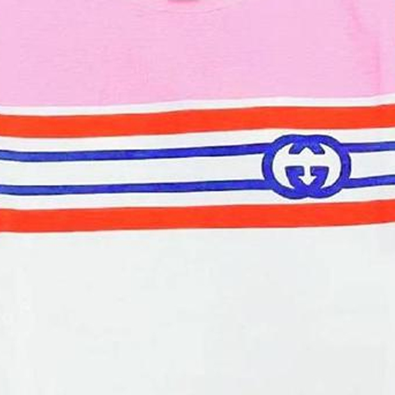 Мужская футболка Gucci GUCCIT SS22 Logo (розовый) — фото 2