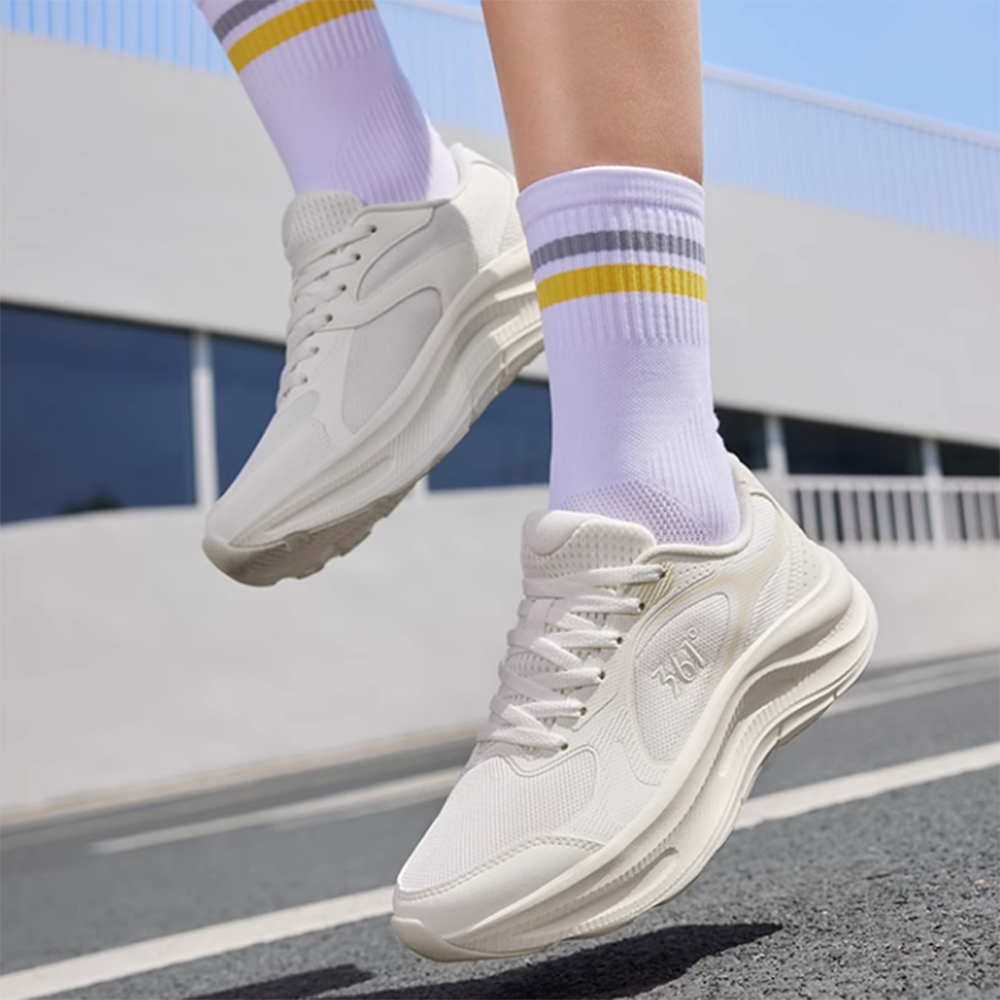 361° Star Leap Cushioning Breathable Rebound Low top Casual Running Shoes Women’s White