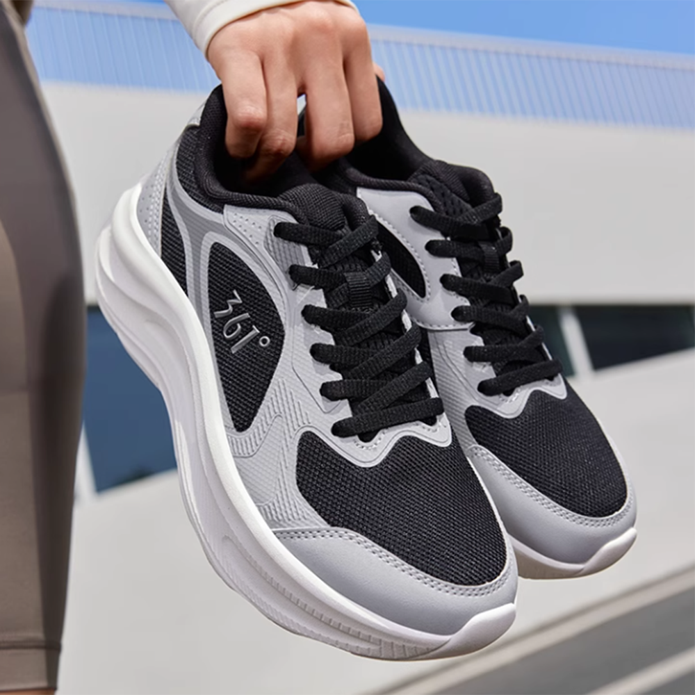 361° Star Leap Cushioning Breathable Rebound Low top Casual Running Shoes Women’s Gray Black