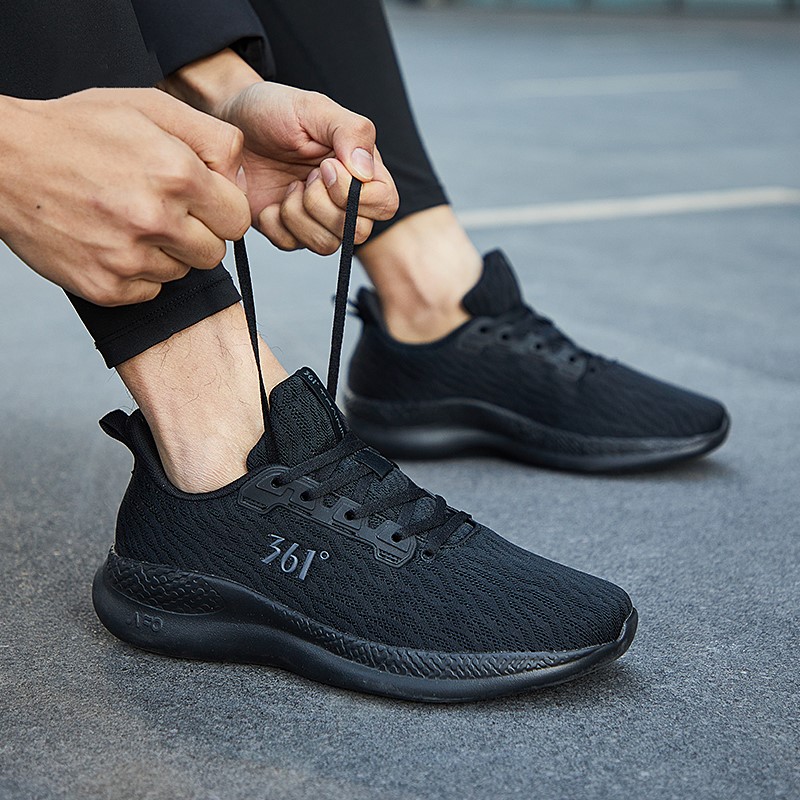 361° Breathable Mesh Cushioning Slip Resistant Low top Running Shoes Men’s Black