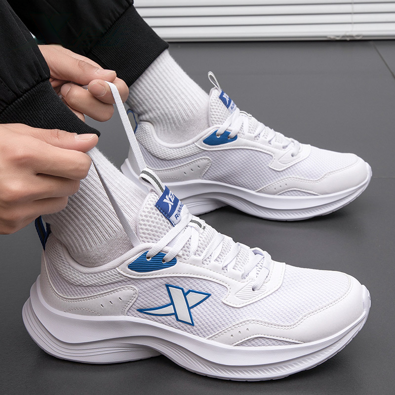 XTEP Cushioning Slip Resistant Breathable Low top Casual Running Shoes Men’s New White