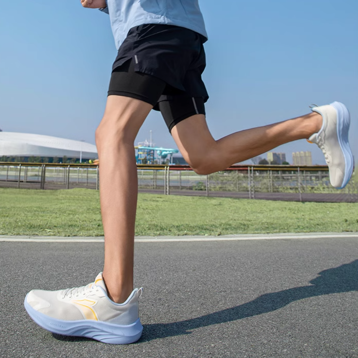 361° Slip Resistant, Abrasion Resistant, Lightweight Low top Casual Sprint Running Shoes Men’s White Blue Yellow