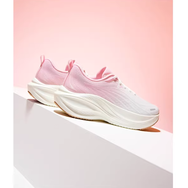 Anta Abrasion Resistant, Breathable, Lightweight Low top Sprint Running Shoes Women’s White Pink