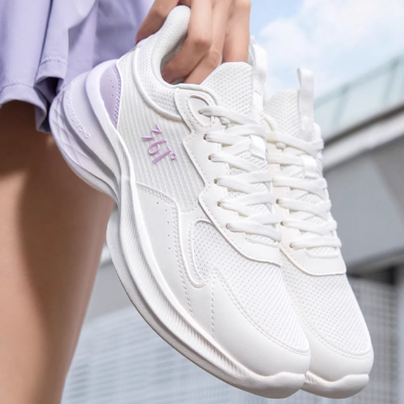 361° Cushioning Breathable Slip Resistant Low top Casual Running Shoes Women’s White Purple