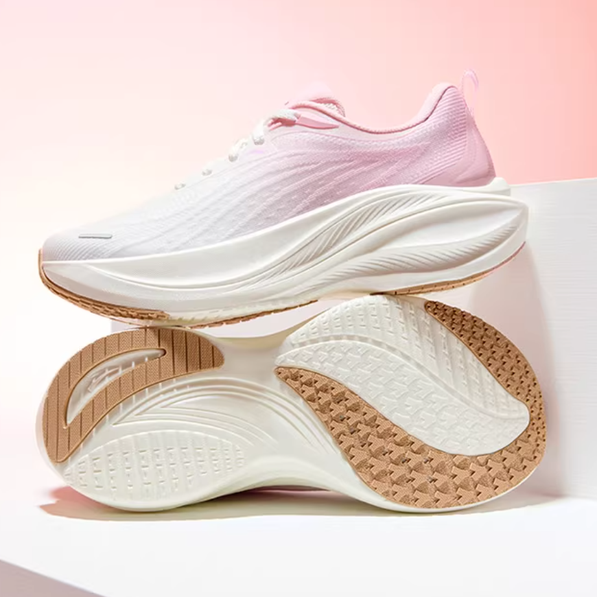 Anta Abrasion Resistant, Breathable, Lightweight Low top Sprint Running Shoes Women’s White Pink