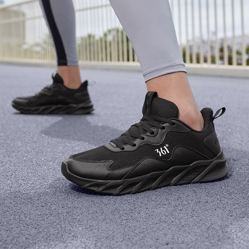 361° Cushioning Slip Resistant Low top Running Shoes Men’s Black White