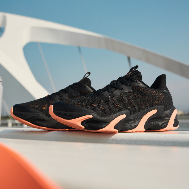 Anta Fashion Slip Resistant Abrasion Resistant Low top Running Shoes Men’s Black Orange