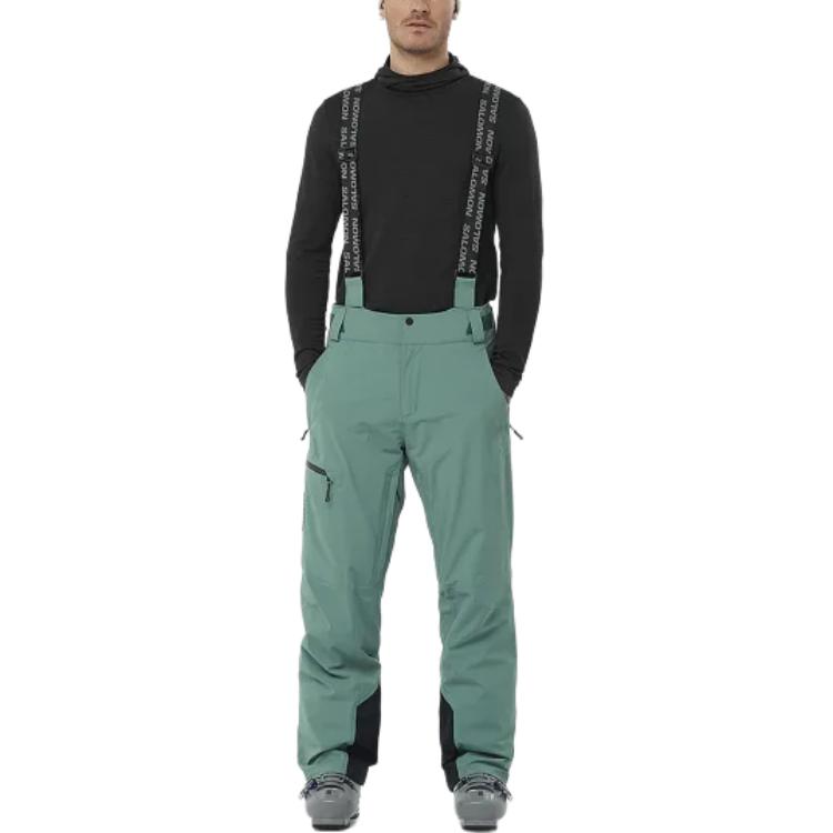 SALOMON Ski Pants Men’s Green Straight Fit