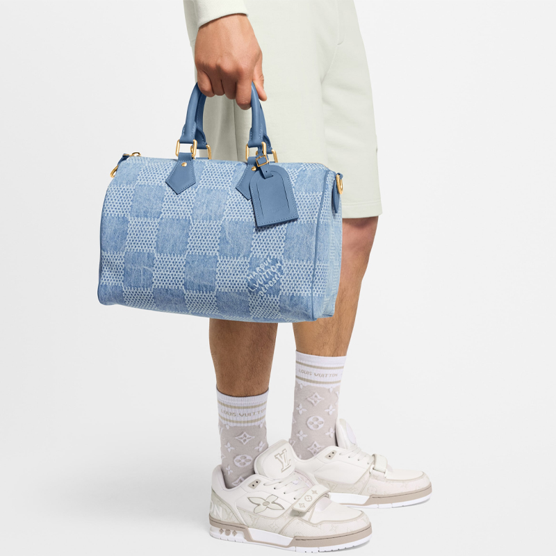 Женская сумка Louis Vuitton Speedy 30 (синяя) — фото 6
