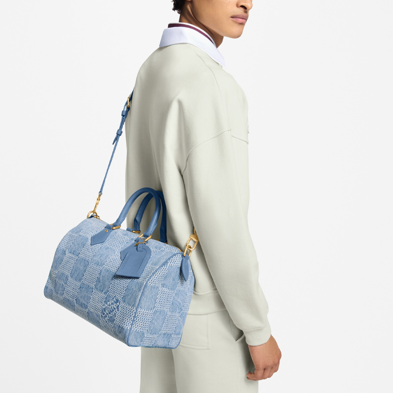 Женская сумка Louis Vuitton Speedy 30 (синяя) — фото 5