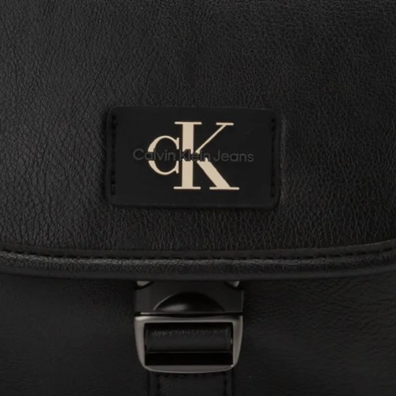 CALVIN KLEIN Recycled Polyester Saddle Bag, Shoulder Bag, Crossbody Bag Men's Black