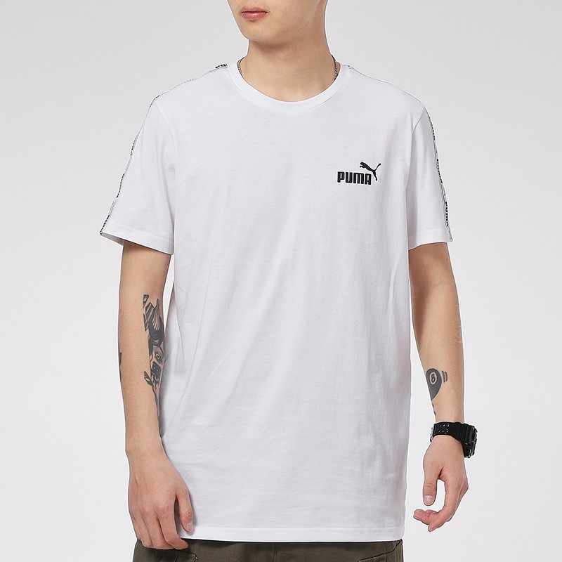 Мужская футболка PUMA Taping Tee (белая) — фото 3