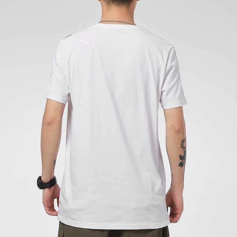 Мужская футболка PUMA Taping Tee (белая) — фото 4