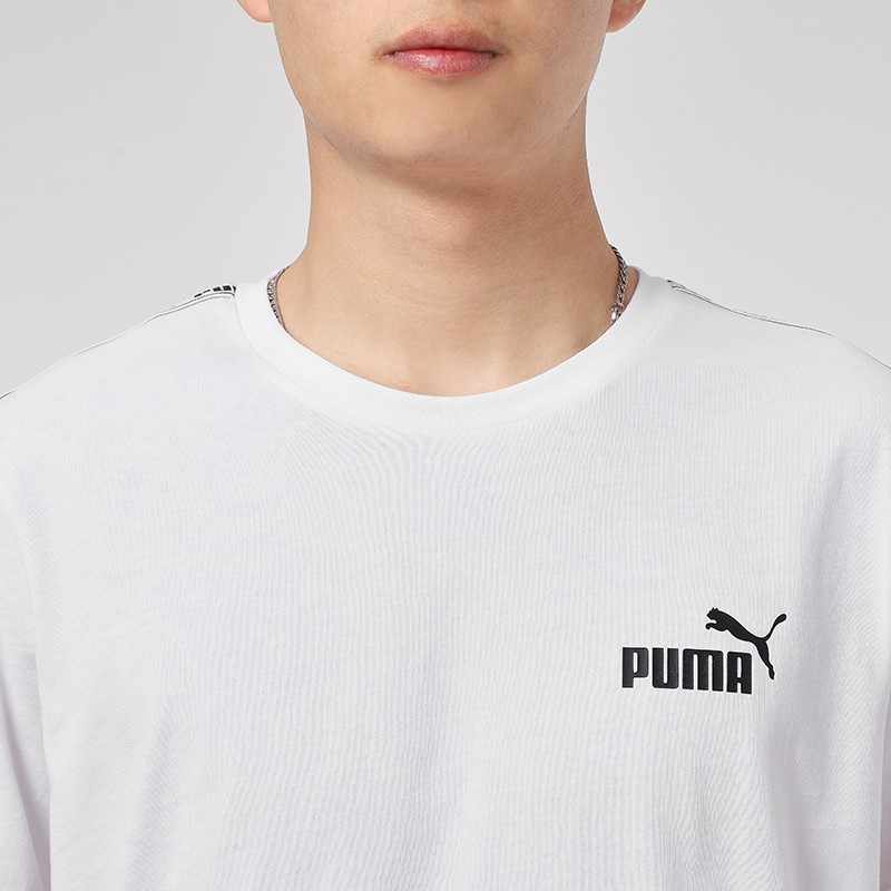 Мужская футболка PUMA Taping Tee (белая) — фото 5
