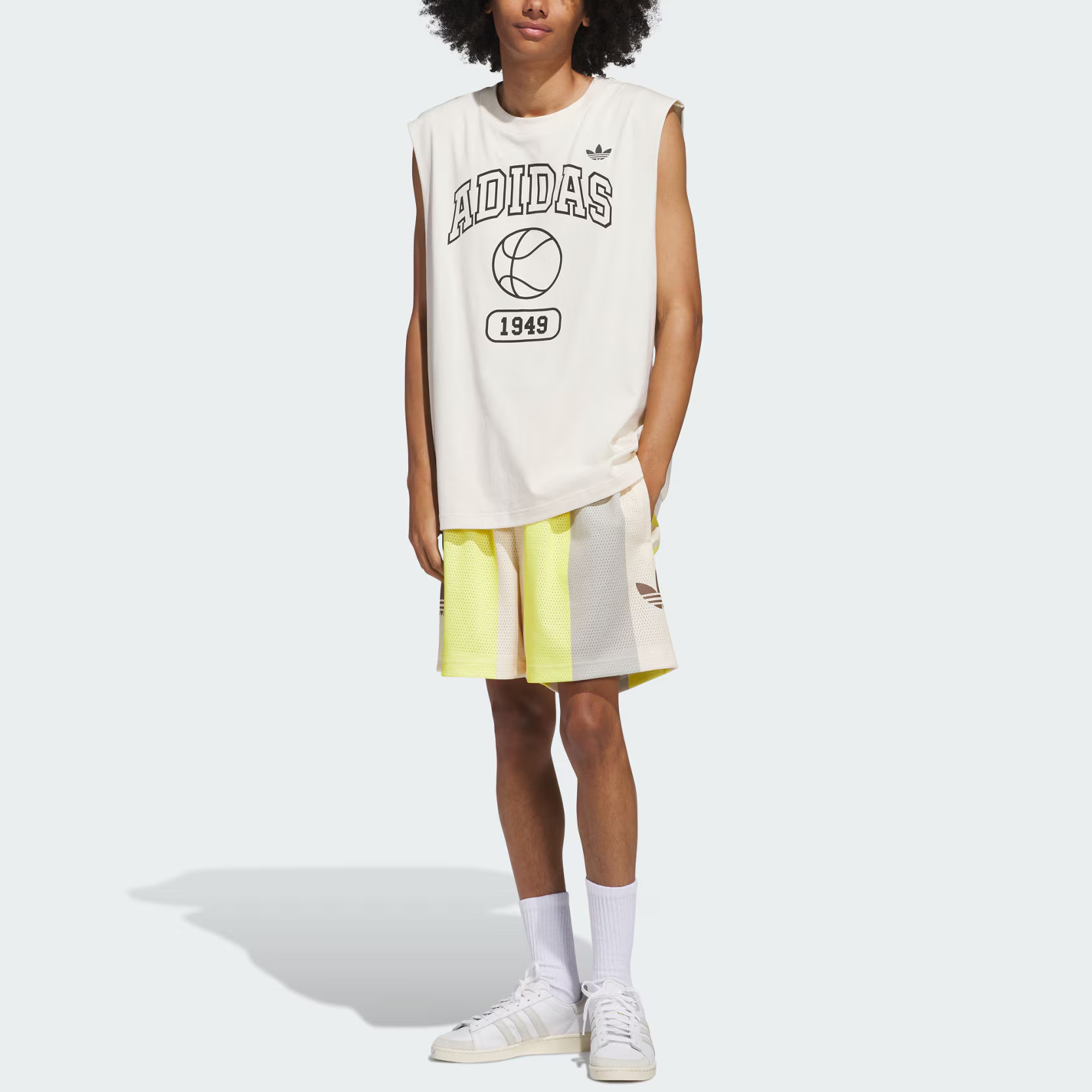 Adidas Originals Gender Neutral BASKETBALL TANK TOP Basketball Jersey Unisex Wonder White/Black