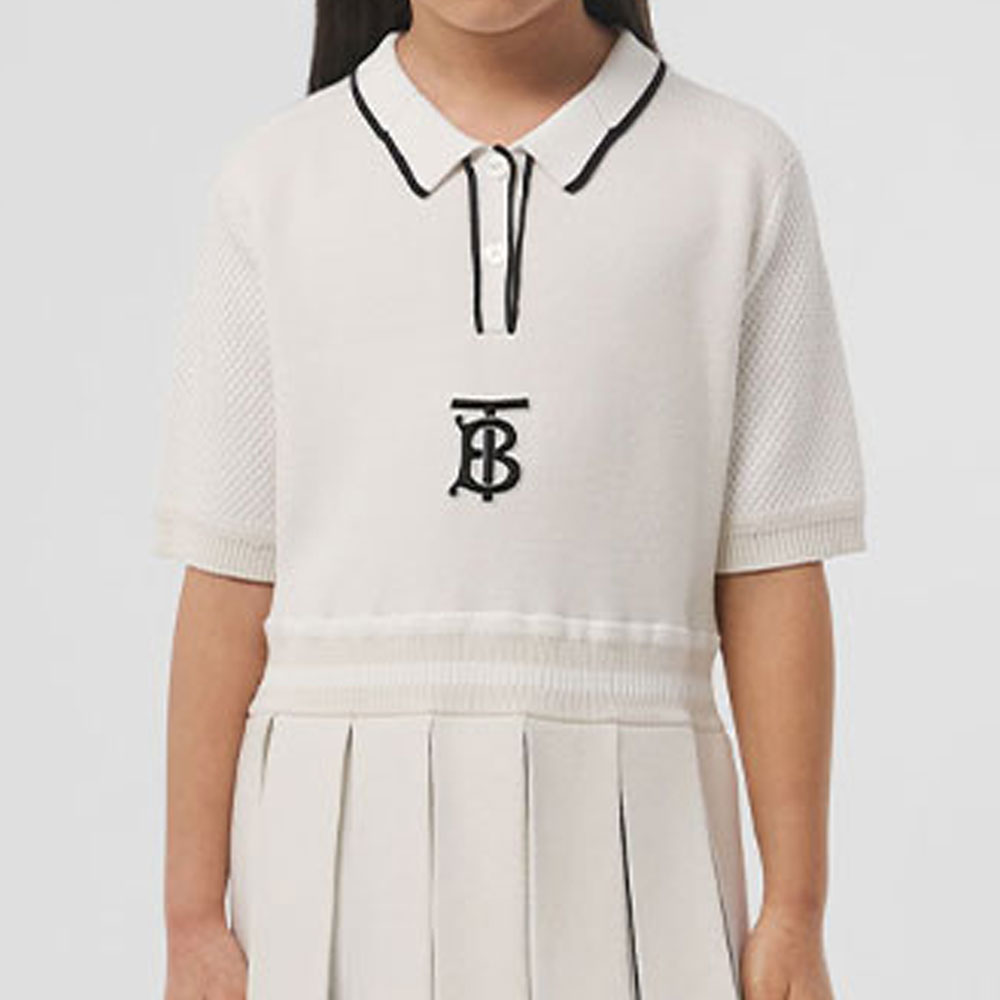 Женская футболка Burberry Polo (бежевая) — фото 5