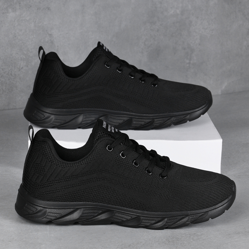 TONYBEAR Fashion Cushioning Lightweight Cushioning Lightweight Low top Running Shoes Men’s Black
