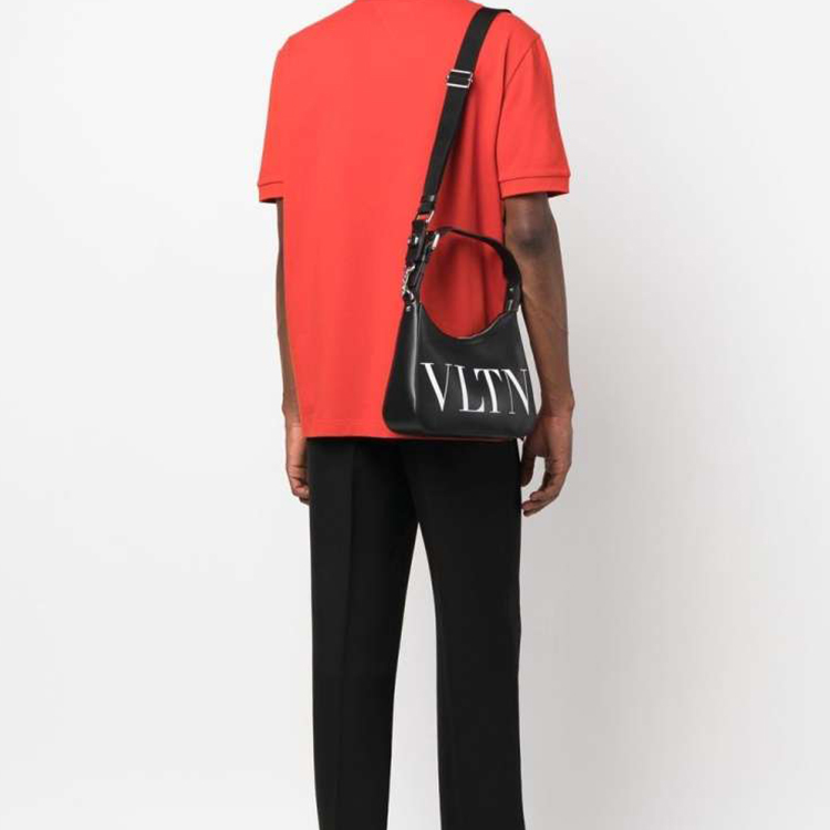 Мужская сумка Valentino (черно-белая) — фото 4