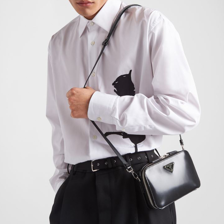 Мужская сумка Prada Brique (черная) — фото 8