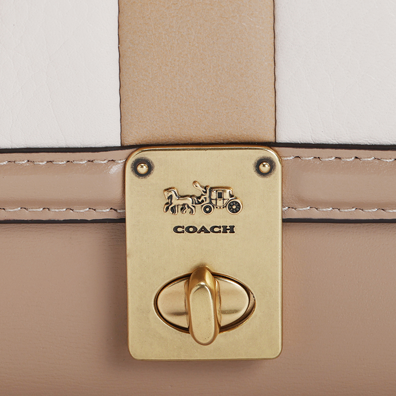 Женская сумка COACH Hutton (бежевая) — фото 5