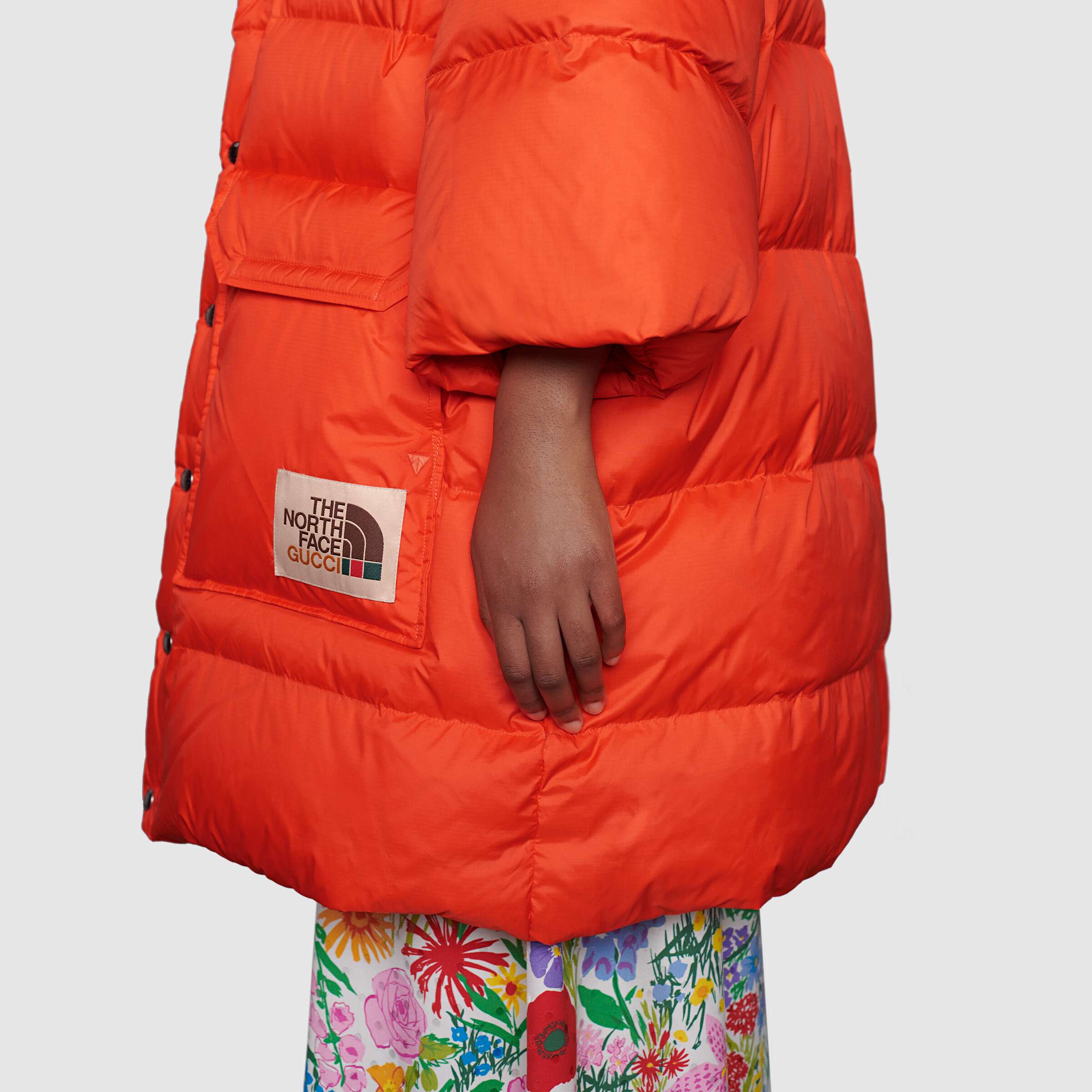 Пуховик Gucci x THE NORTH FACE (оранжевый) — фото 4