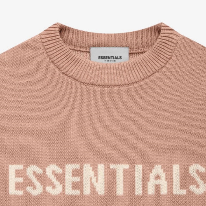 Мужской свитер Fear of God Essentials FW21 Kids Knit Pullover Matte Blush Logo (розовый) — фото 3