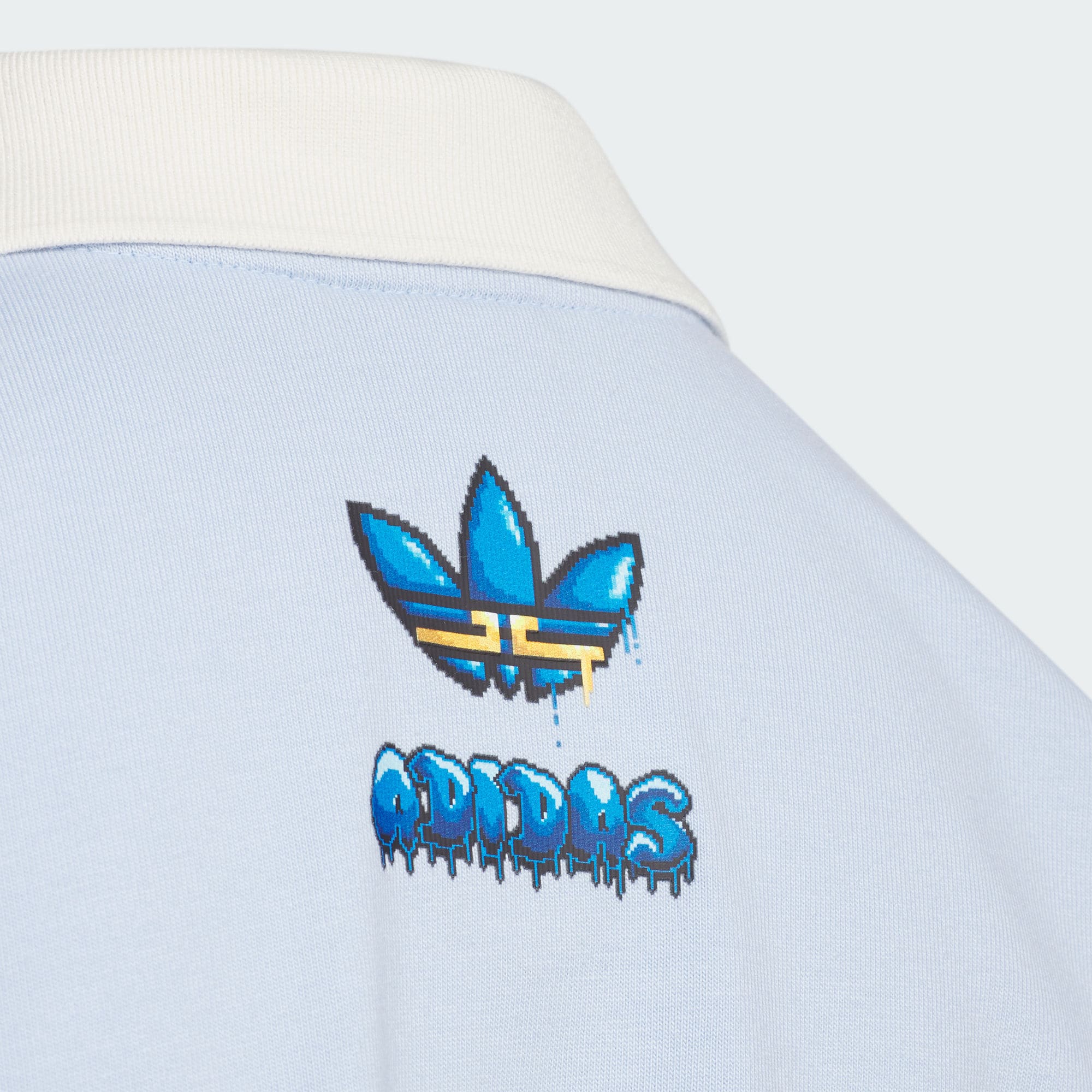 Мужская футболка-поло adidas originals colorblock polo (нежно-голубая) — фото 5