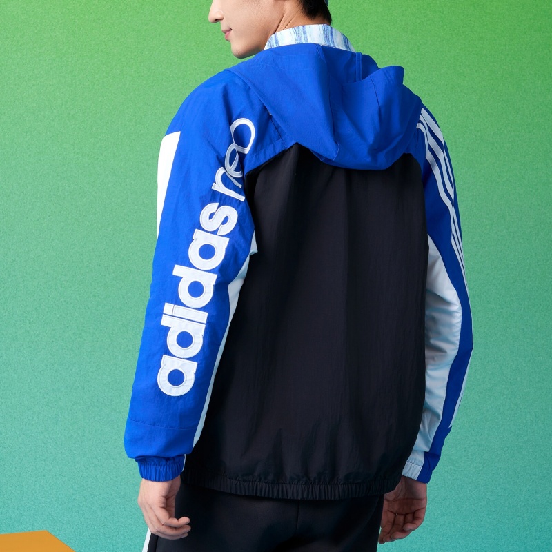 Мужская куртка adidas neo M Cs Cb Wb (синяя) — фото 4