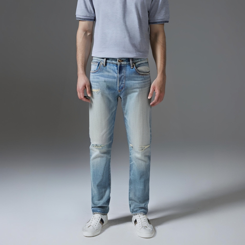Джинсы Fear of God Essentials FW20 Denim Jeans Light Indigo (голубые) — фото 2