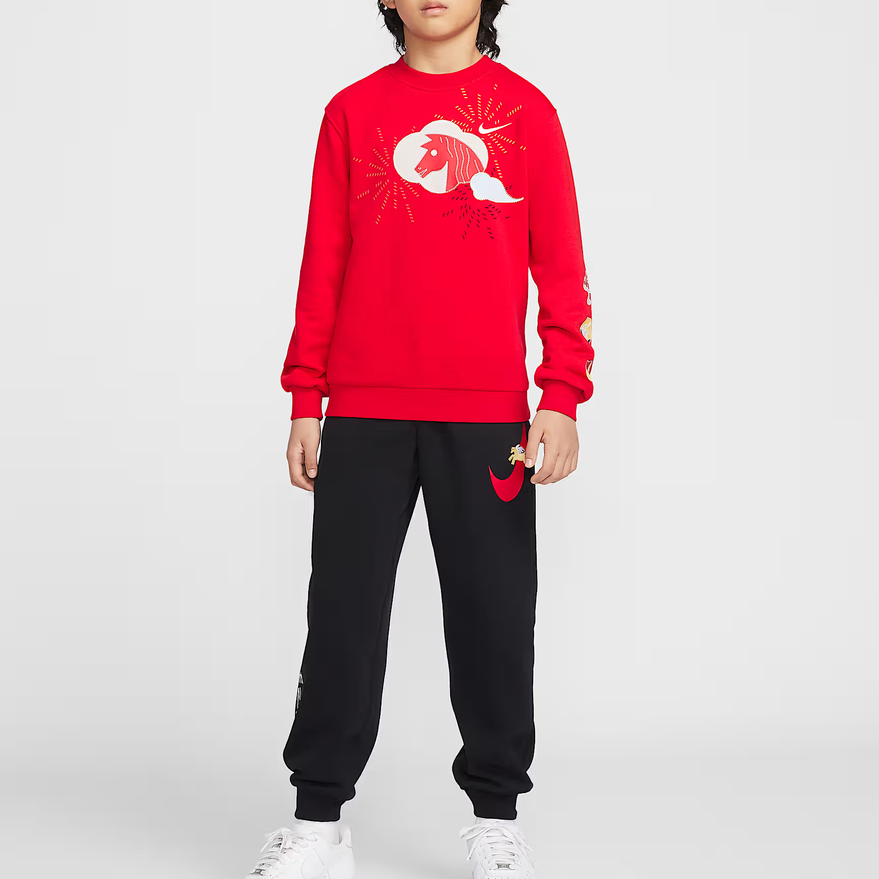 Детская худи Nike Sportswear Club Fleece (красный) — фото 3