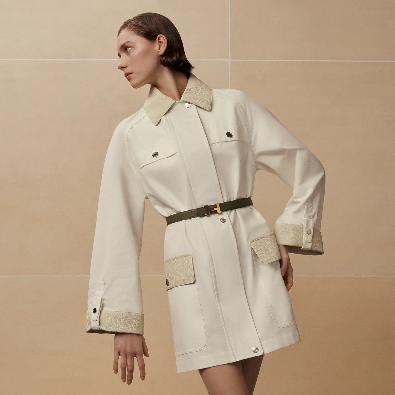 Женский ремень Hermes Mini Constance / 2.4cm (черно-серый) — фото 3