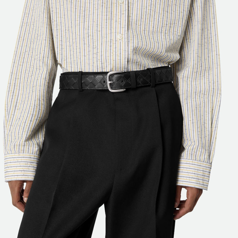 Мужские очки Bottega Veneta Intrecciato (черные) — фото 5