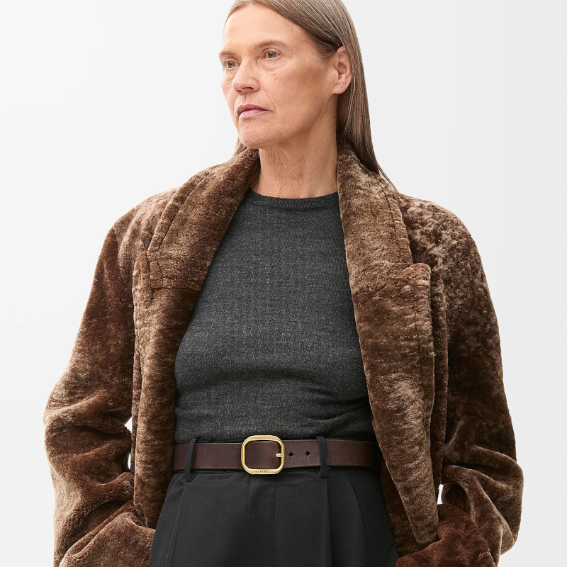 Женский ремень LOEWE (коричневый) — фото 6