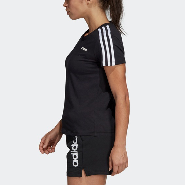 Женская футболка adidas ESSENTIALS 3-Stripes (черная) — фото 5