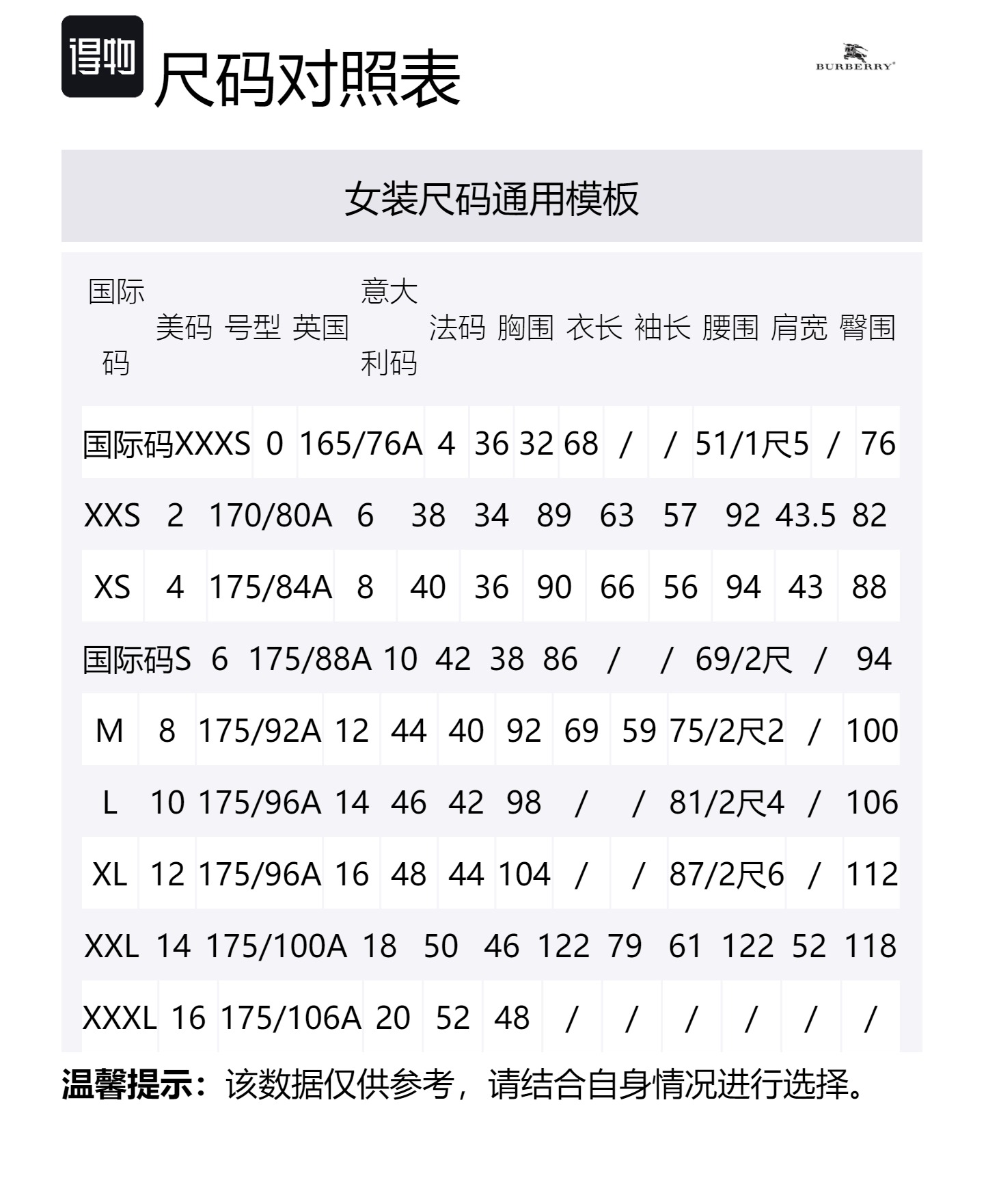 Size Table