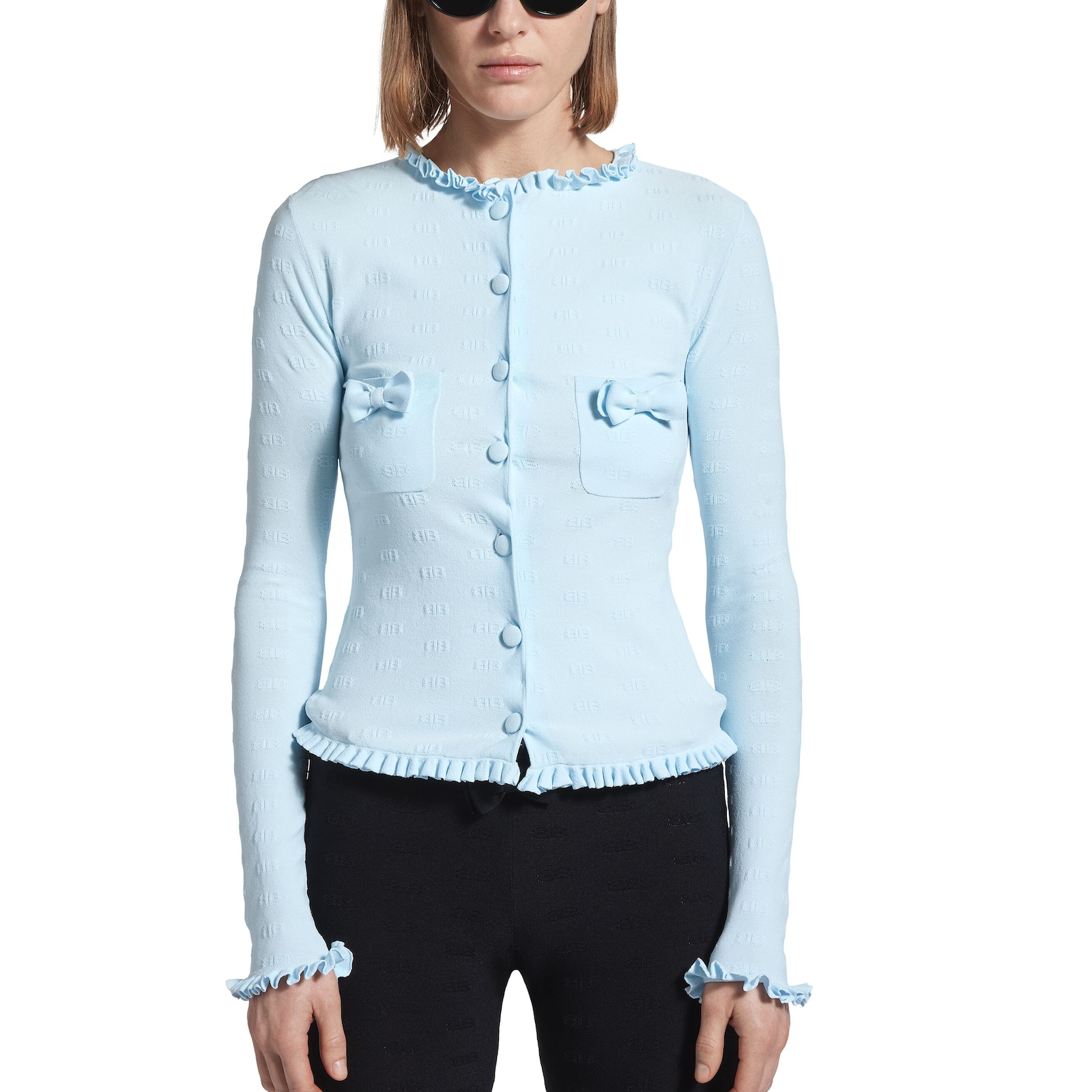 Женская куртка Balenciaga BB Jacquard (черная) — фото 5