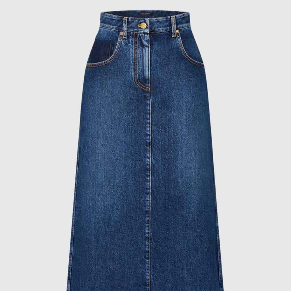 Женская юбка Louis Vuitton Denim Skirt (синяя) — фото 3