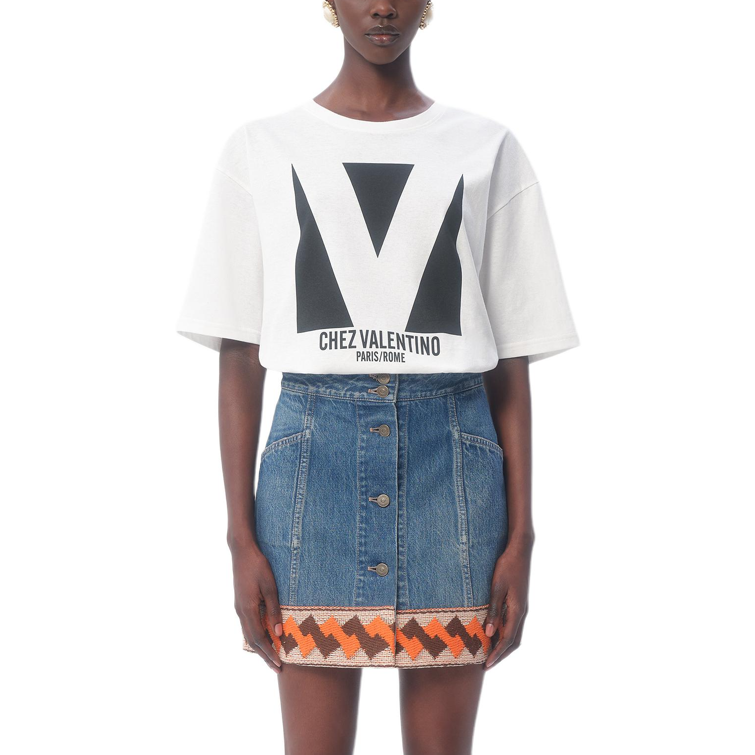 Женская футболка Valentino T-Shirt (белая) — фото 2