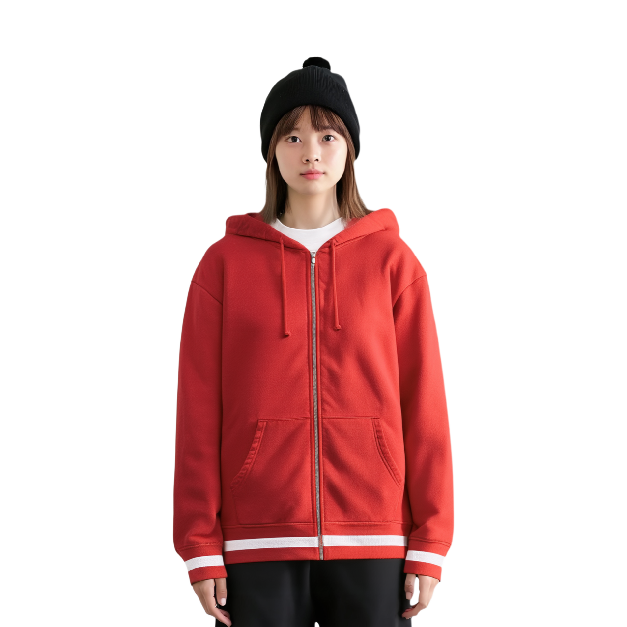 Худи Supreme SS19 Old English Stripe Zip Up Sweatshirt Red Logo (красный) — фото 3